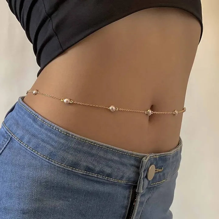 Minimalist Pearl Waist Chain