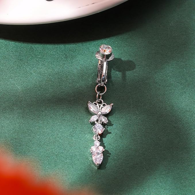 Butterfly Clip on Belly Ring