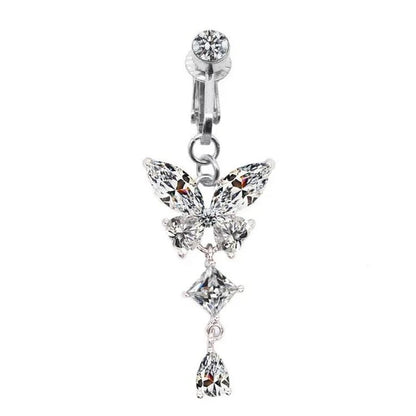 Butterfly Clip on Belly Ring