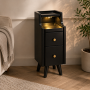 AQIMUELE Wood Nightstand, with 2 Drawers