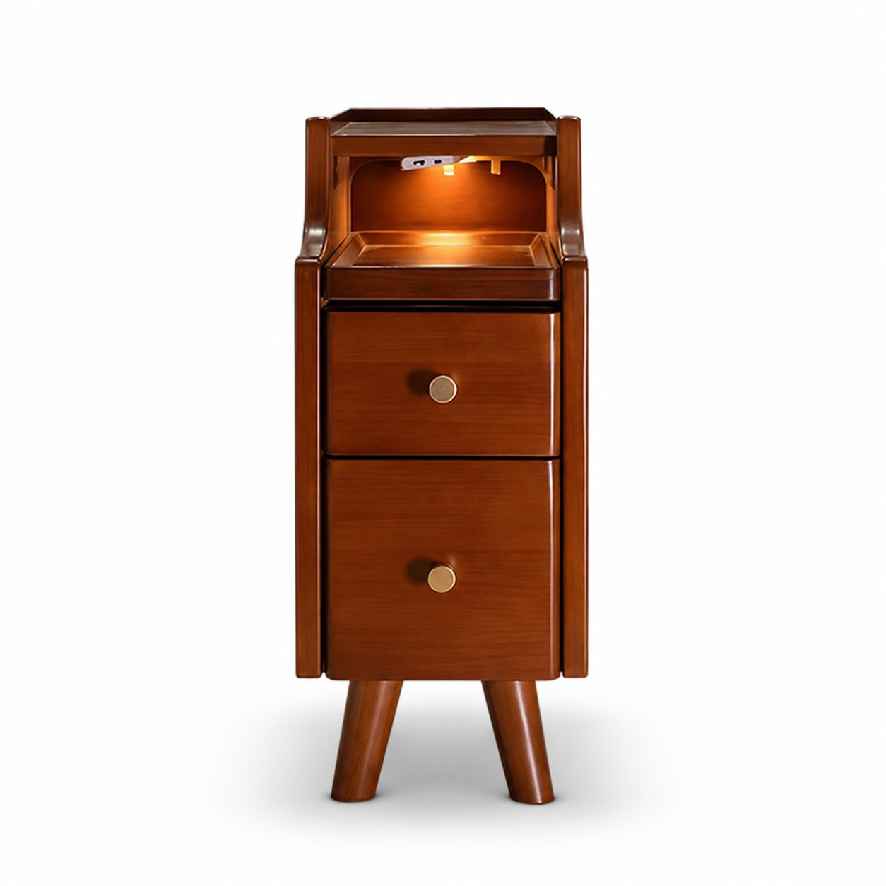 AQIMUELE Wood Nightstand, with 2 Drawers
