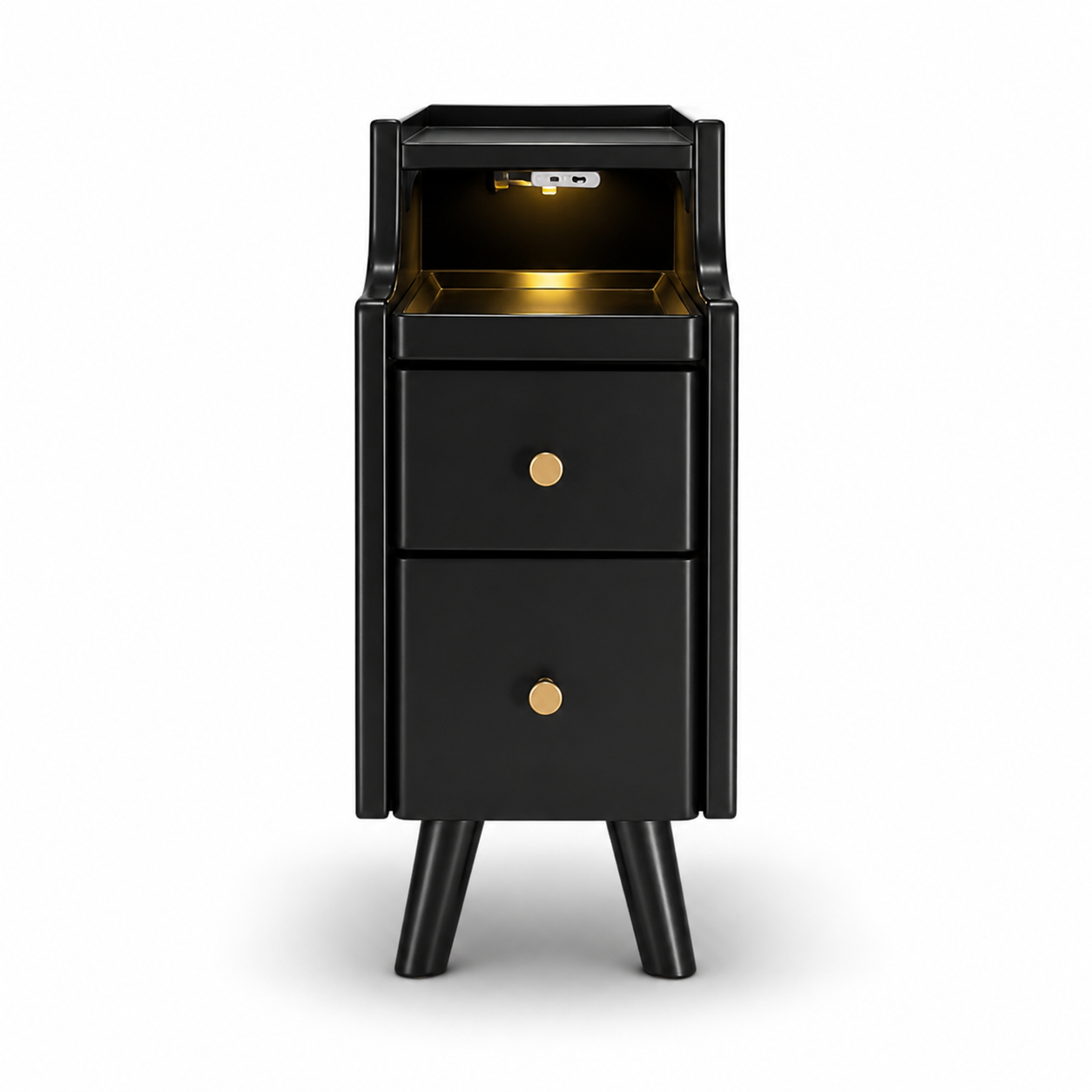 AQIMUELE Wood Nightstand, with 2 Drawers