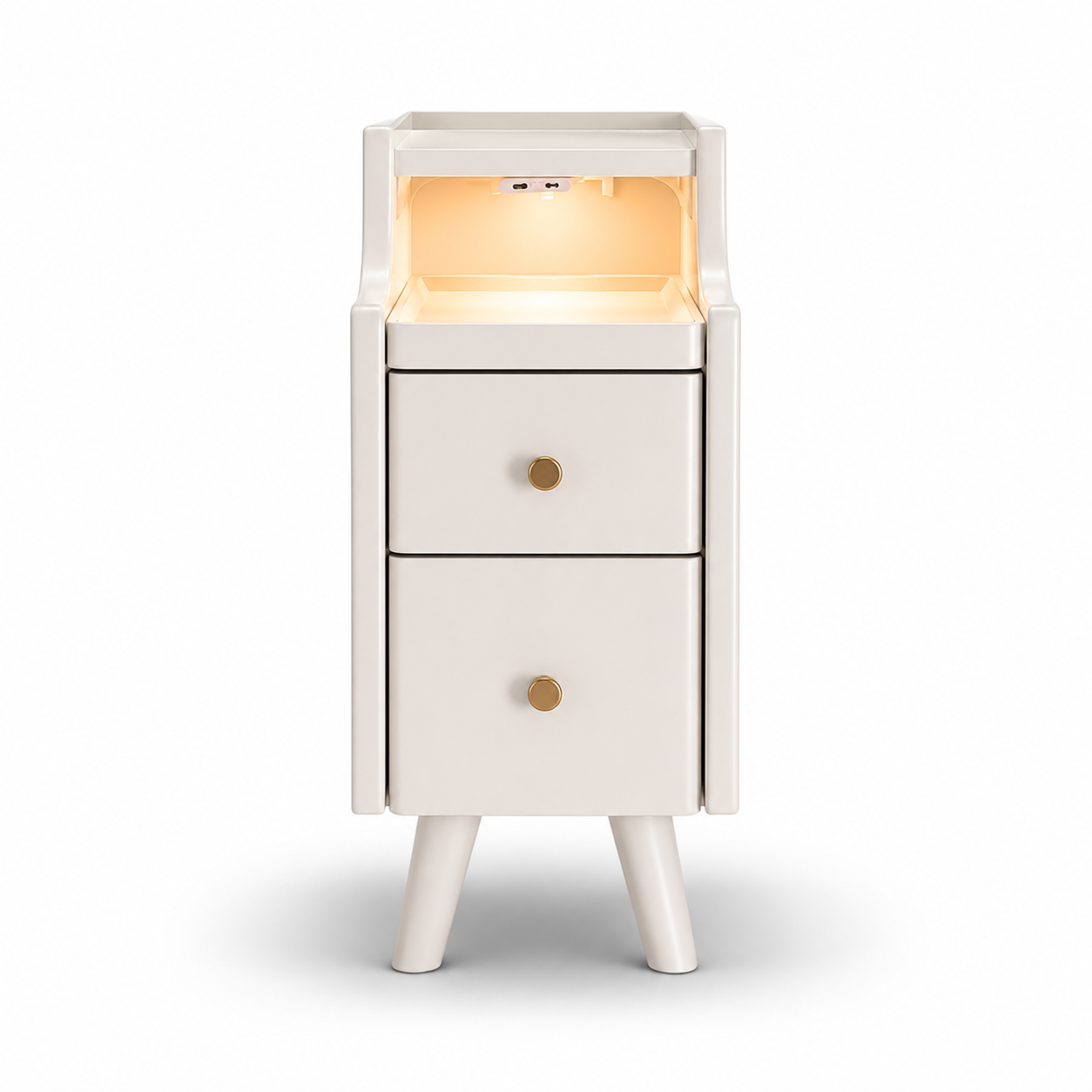 AQIMUELE Wood Nightstand, with 2 Drawers
