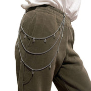 Multi-Layer Silver Star Charm Pocket & Pant Chain