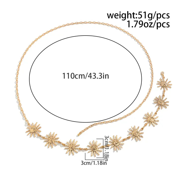 Golden Sun Charm Waist Chain