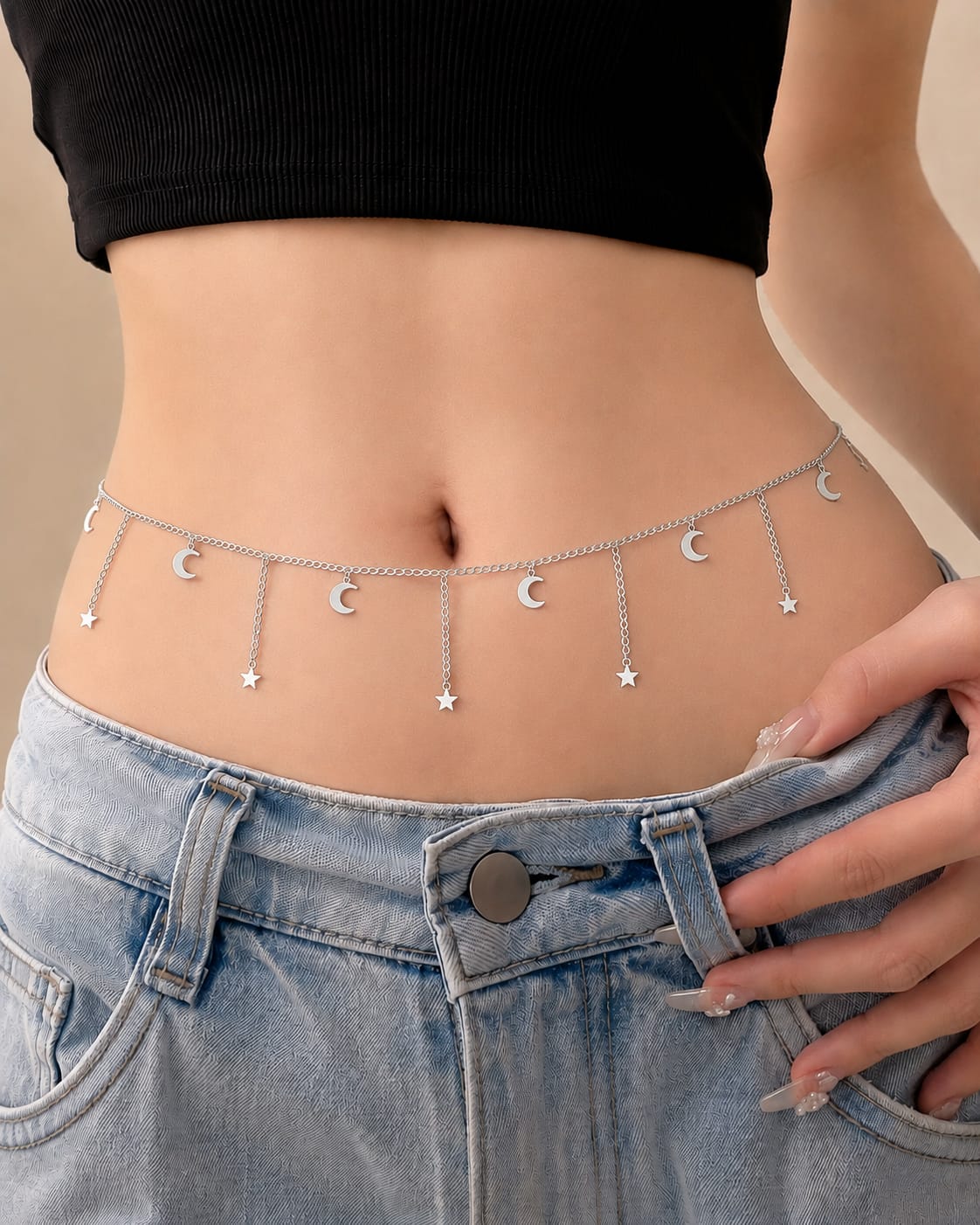 Celestial Moon & Star Waist Chain