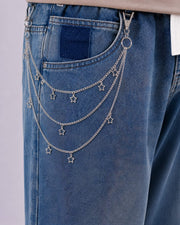 Silver Star Layered Jeans Chain