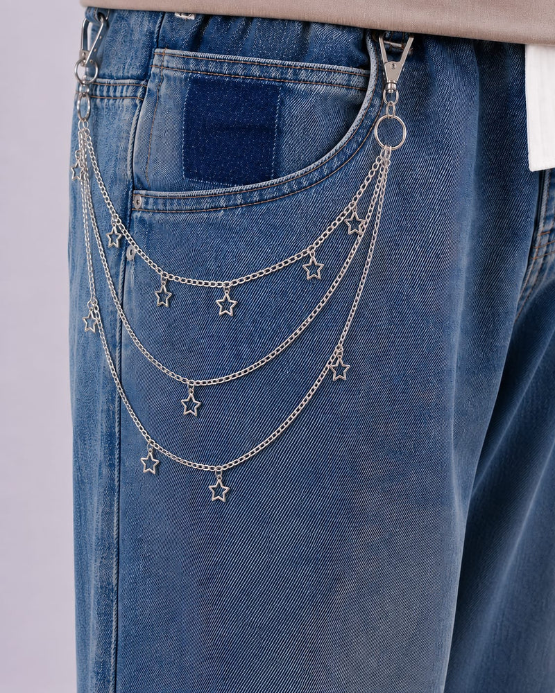 Silver Star Layered Jeans Chain