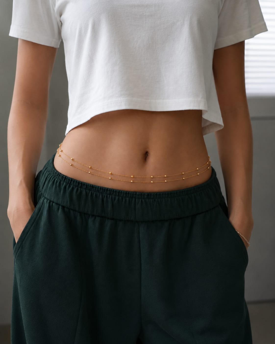 Golden Bead Layered Waist Chain