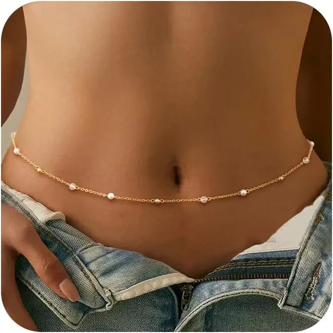 Minimalist Pearl Waist Chain