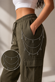 Multi-Layer Silver Star Charm Pocket & Pant Chain