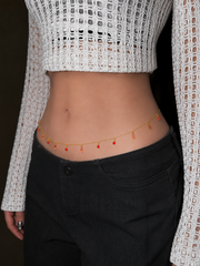 Minimalist Silver Cross Charm Y-Drop Waist Chain