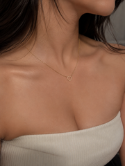 Dainty Gold Open Heart Pendant Necklace