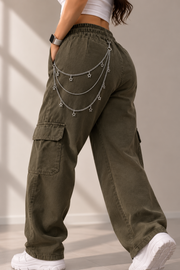 Multi-Layer Silver Star Charm Pocket & Pant Chain