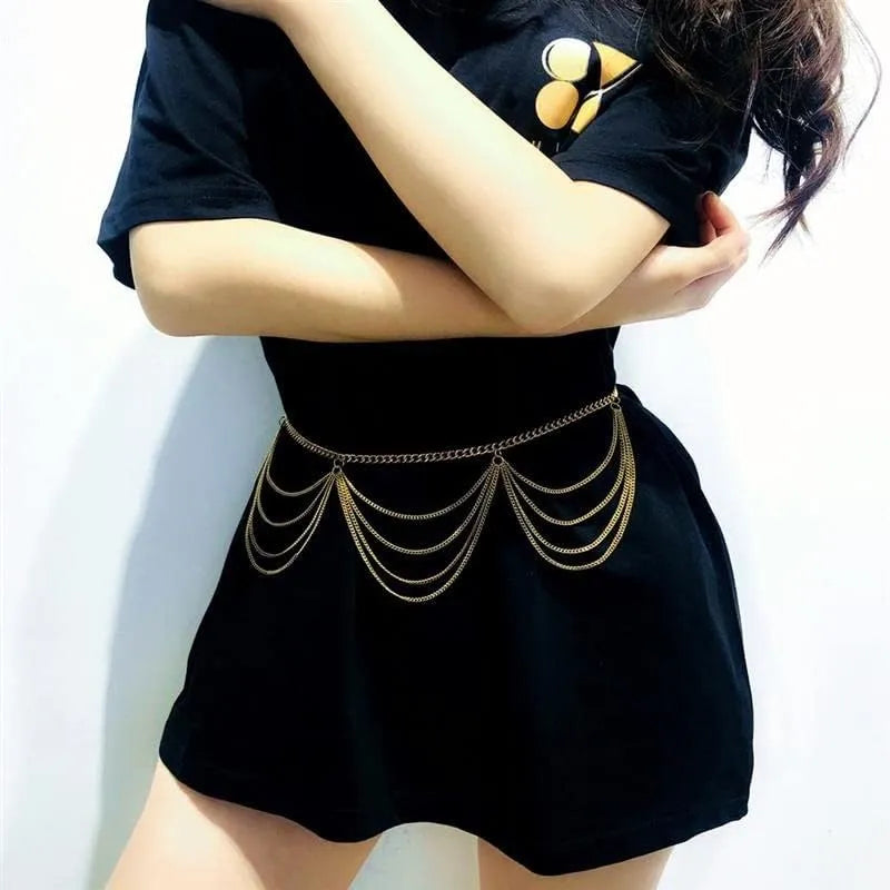Gold Multi-Layer Adjustable Waist & Belly Chain