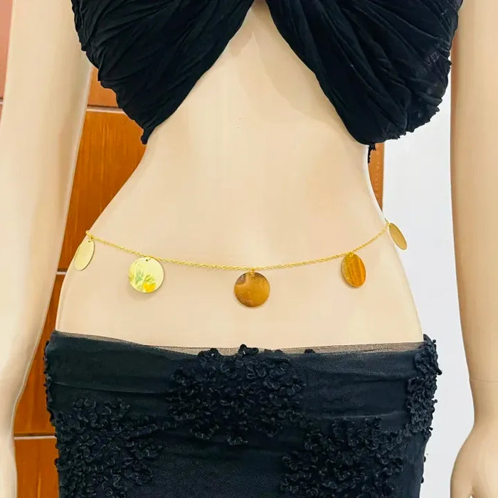 Gold Coin Charm Waist & Belly Chain Body Jewelry