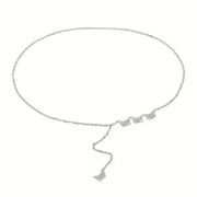 Silver Butterfly Chain Belt with Dangling Tail Charm