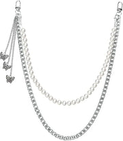 Gold Pearl & Butterfly Charm Pant & Waist Chain