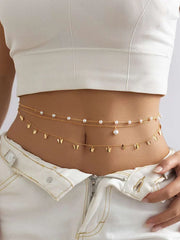 Modern Pearl & Beaded Statement Belt