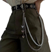 Gold Pearl & Butterfly Charm Pant & Waist Chain