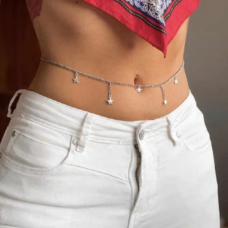 Gold Minimalist Star Charm Waist Chain