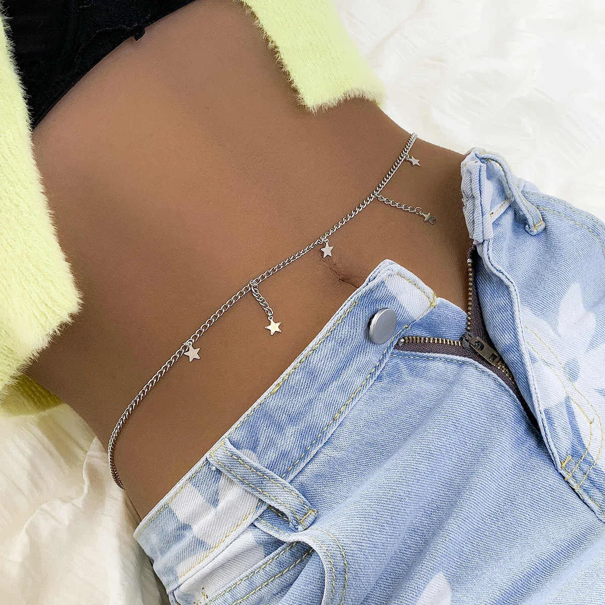 Gold Minimalist Star Charm Waist Chain