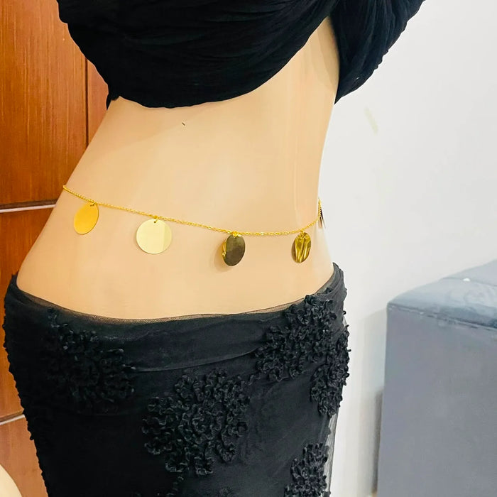 Gold Coin Charm Waist & Belly Chain Body Jewelry