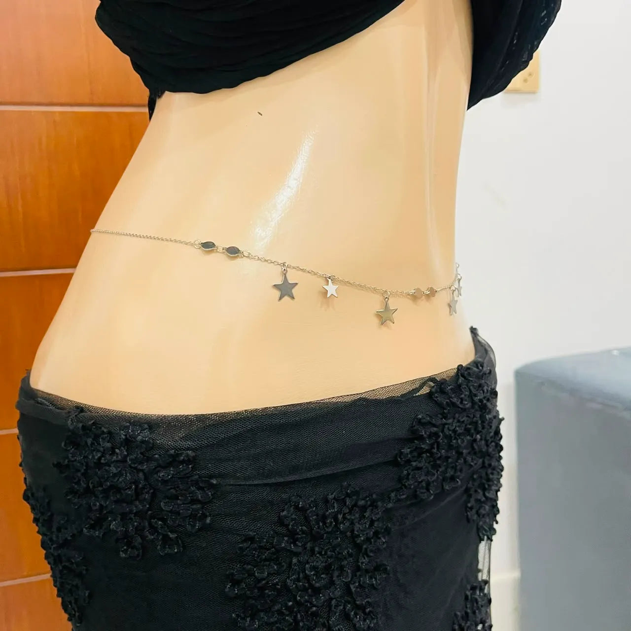 Silver Star Charm Dangle Waist Chain