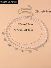 Pearl & Butterfly Double Waist Chain