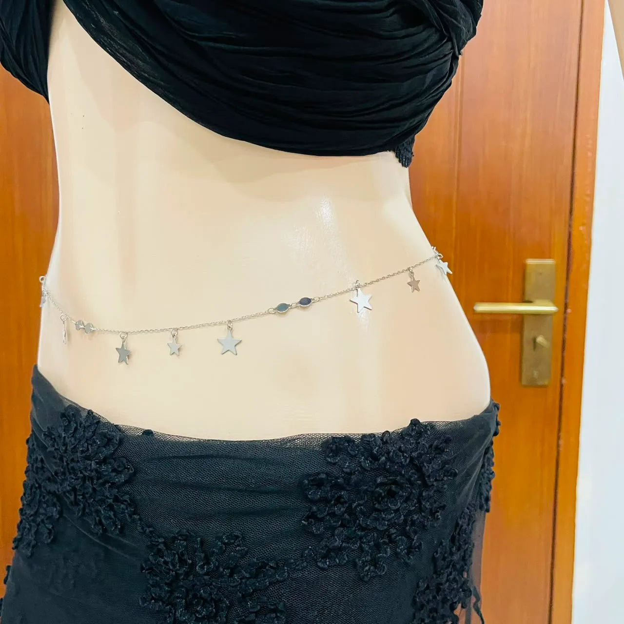 Silver Star Charm Dangle Waist Chain