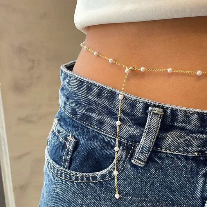 Pearl Accent Waist Chain