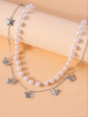 Pearl & Butterfly Double Waist Chain