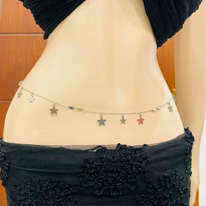 Silver Star Charm Dangle Waist Chain