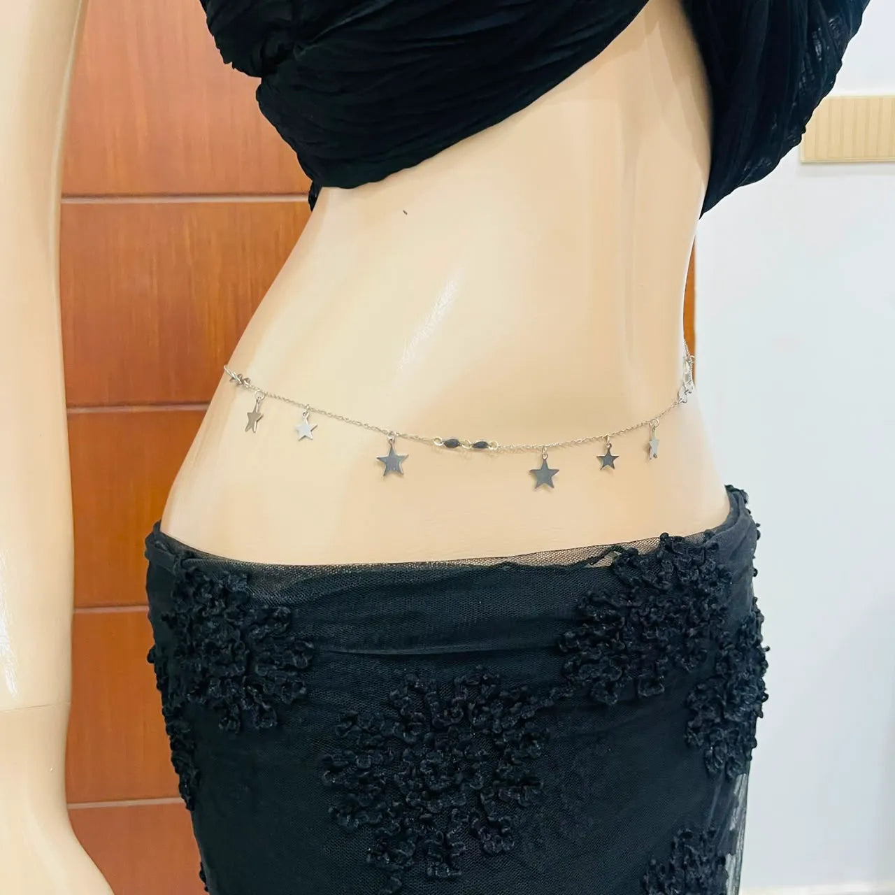 Silver Star Charm Dangle Waist Chain